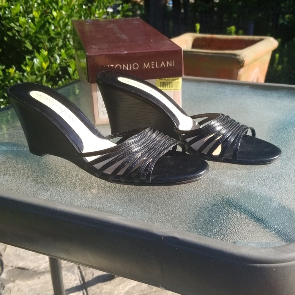 ANTONIO MELANI LEATHER WEDGED HEELS